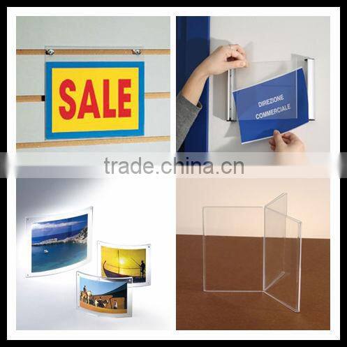 T shape standed acrylic table top sign holder/paper insert sign hoder