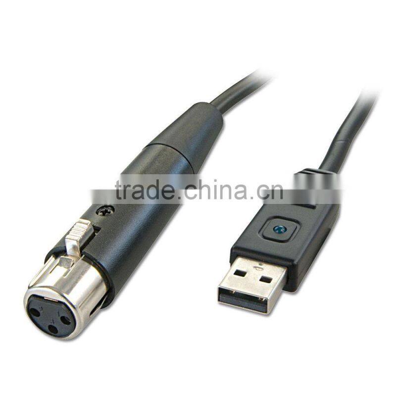 USB XLR Microphone Cable Audio converter cable for use with XLR microphones