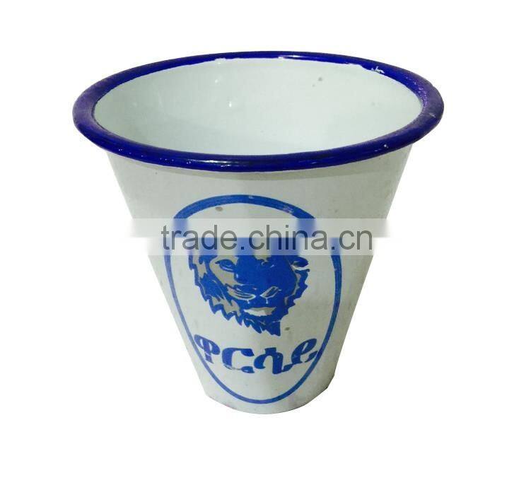New Creative Dish-washer Proof Cone shaped 9cm Printed Enamel Shot Mug