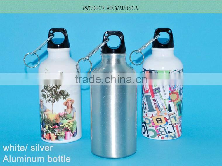 sublimation wholesale aluminum water bottle 400ML White/Sliver (LH-12)