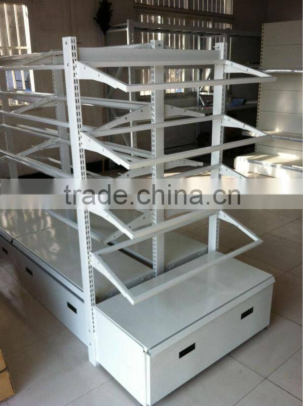 White Color Single Side Goods Shelf Grocery Goods Shelf bracket shelf