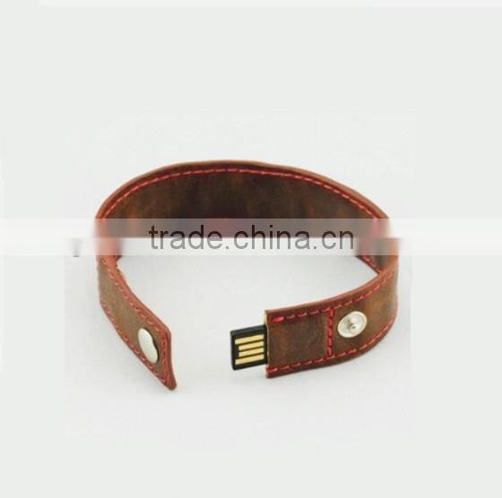 Real capacity leather Wrist band Pen drive 8gb Usb Bracelet memory stick
