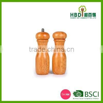 Kitchen wooden manual black pepper grinder set promotional