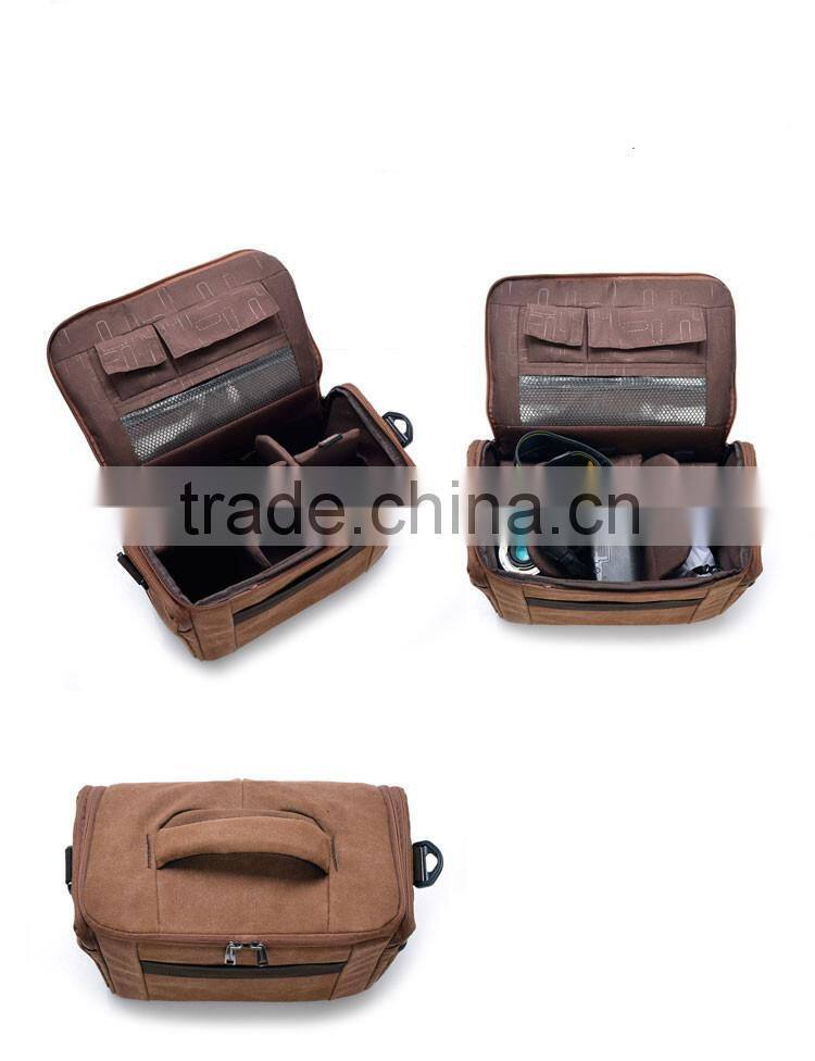 2015 new design outdoor canvas camera shoulder bag dslr camera bag