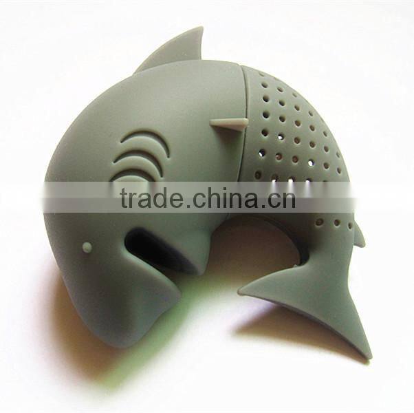 2015 NEW BPA free FDA approved food grade shark tea infuser wholesale tea infuser silicone
