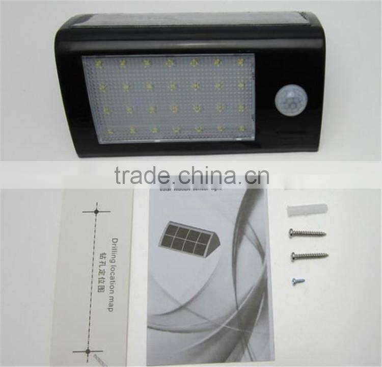 28 led white color round triangle lampshade 2200mah Ni-MH battery PIR sensor + Light control solar led wall light