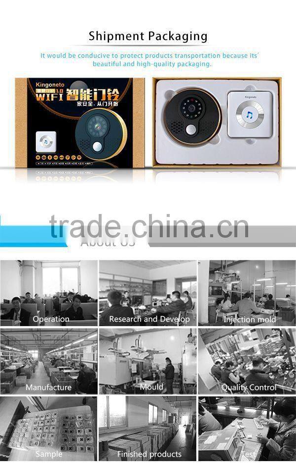 Intelligent Awareness Wifi doorbell with infrared night vision PIR motion sensor