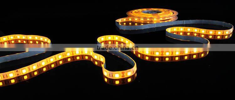 Hot selling DC12V 5050 60led/m amber flexible 5050 waterproof led strip light