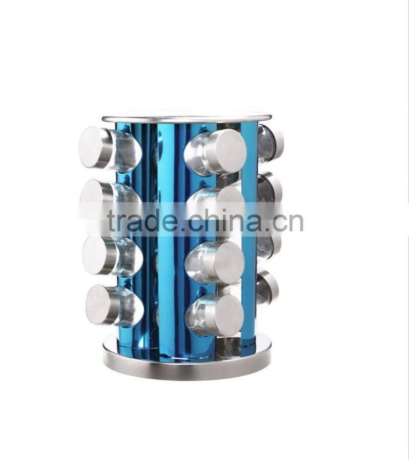 16 bocaux verre support inox