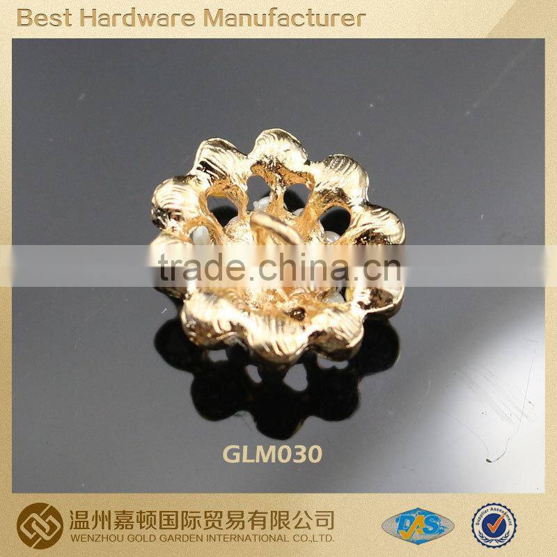 hot-sale flower shape pearl rhinestone decoration button for wedding