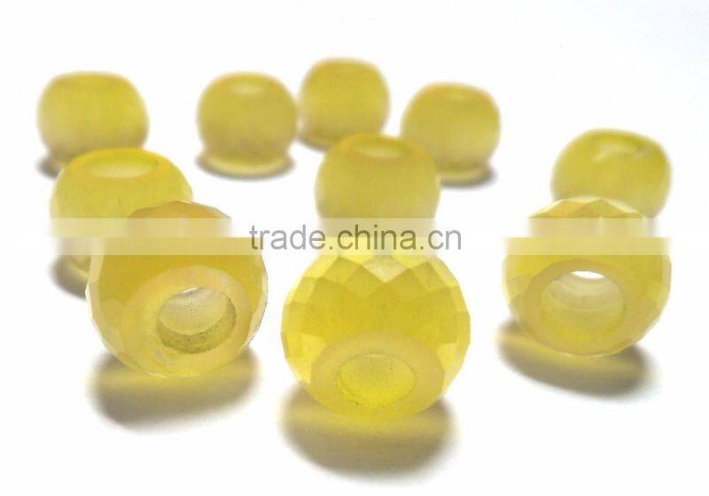 AAA Chinese Yellow Cats Eye Stylist Rondelle Big Hole Beads