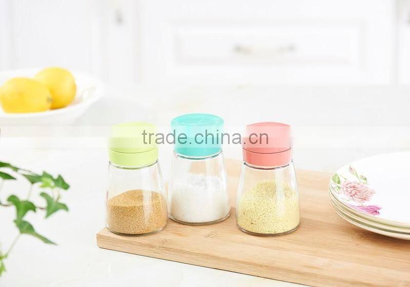 2016 Hot sale High Kitchen Colored Cooking Glass salt and pepper set