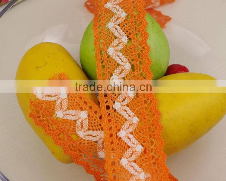 5cm orange-white lastest wonderful design of guipure lace trim c500401