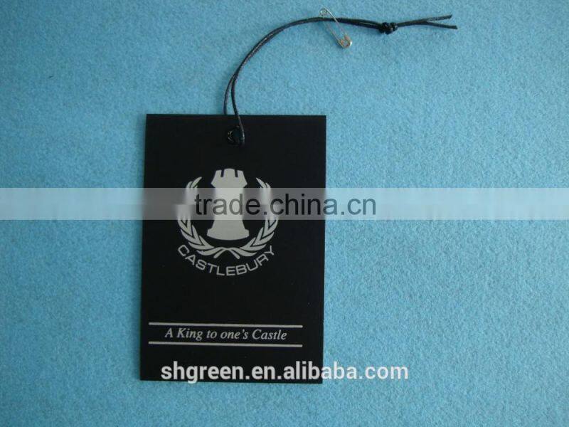 Printing cardboard hangtag with rope