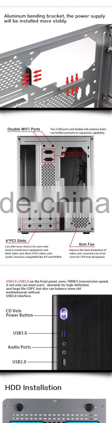 Realan Good Types of Computer Motherboard Computer PC Case Gaming Desktops