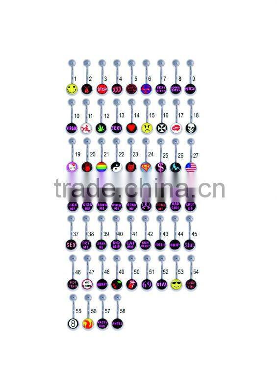 UV Acrylic marble ball twister rings body jewelry piercing