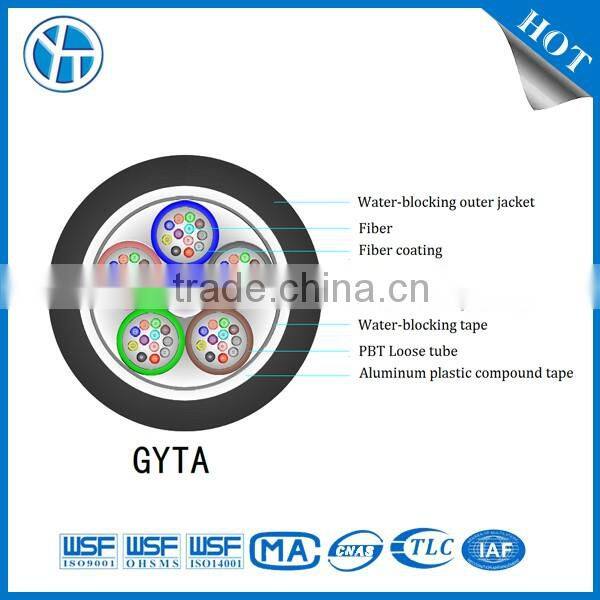 GYTA Metallic strength member layer filling loose tube Aluminium PE sheath outdoor fiber optic cable