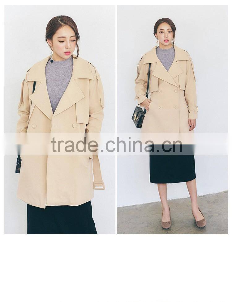 Autumn Winter New Loose Jacket With Belt Women Coat Female Fashion