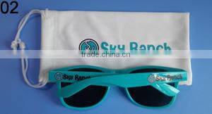 2016 wholesale price soft double drawstrings Microfiber sunglasses punch
