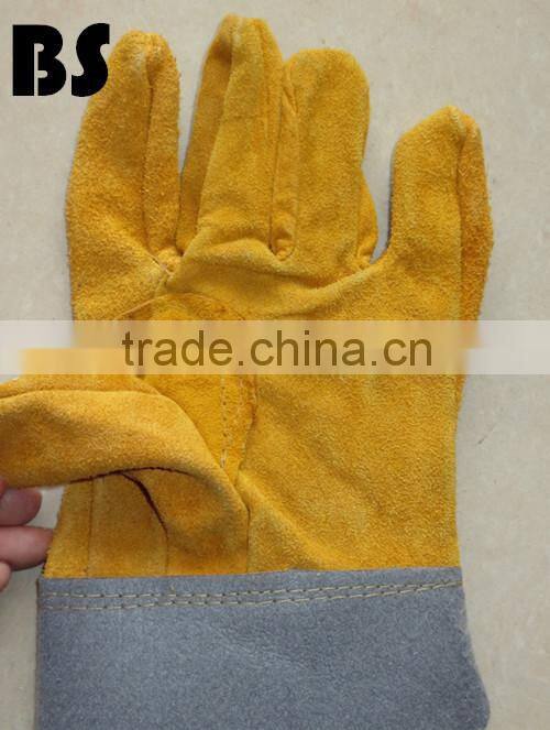 BSSAFETY short cow split leather welding safety gloves