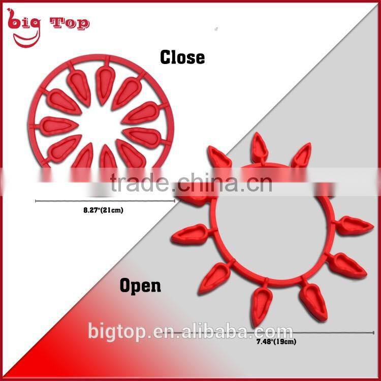 BT0188 Wholesale Silicone Circular Heat Resistant Table Mat Collapsible Cup Mat leaf-shaped Table Mat