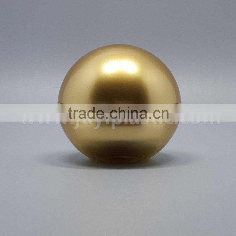 Gold color Ball Shape cosmetic cream jar acrylic jar for skin care