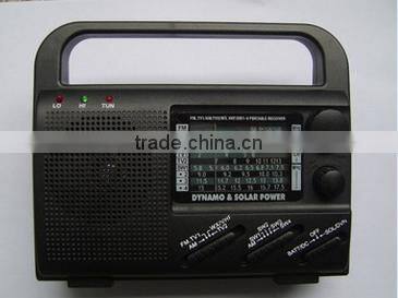 Multifunct Emergency AM/FM portable Radio Solar/Dynamo Powered w/Flashlight