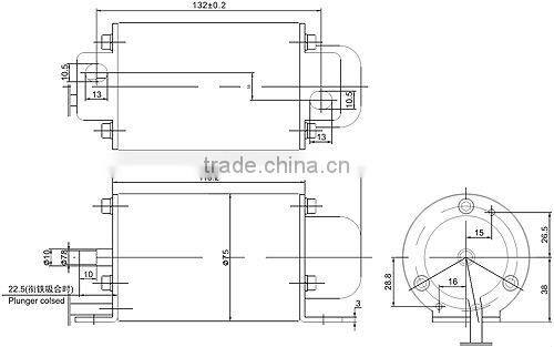 24 VDC dry-pin push solenoid