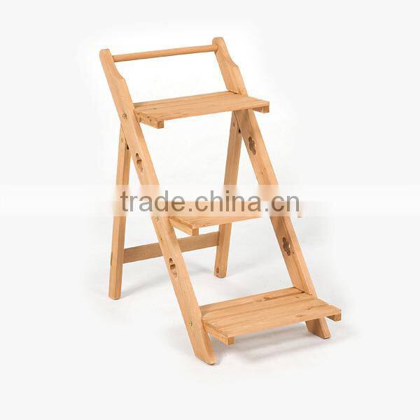 3 tier wooden flower stand/flower pot stand /Folding 3 Tier Wooden Etagere