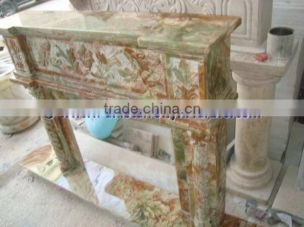 Professional design modern MULTI GREEN ONYX FIREPLACES