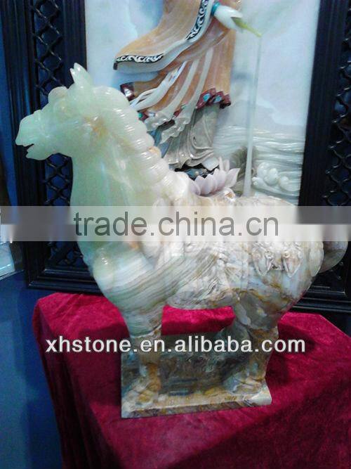 hand carving jade horse statue ornaments