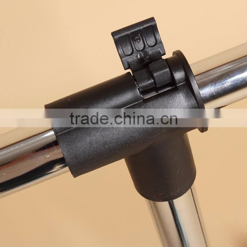 Single Garment Rack Grey Clothes Portable Hanging Rail two lockers Wheels