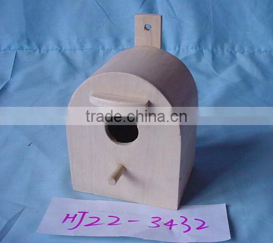 Hanging plain wood bird cages, wooden bird nest bird cage