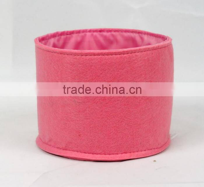Store More Multifunctional Pink Round Felt Fabric Stoarege Box - S Size