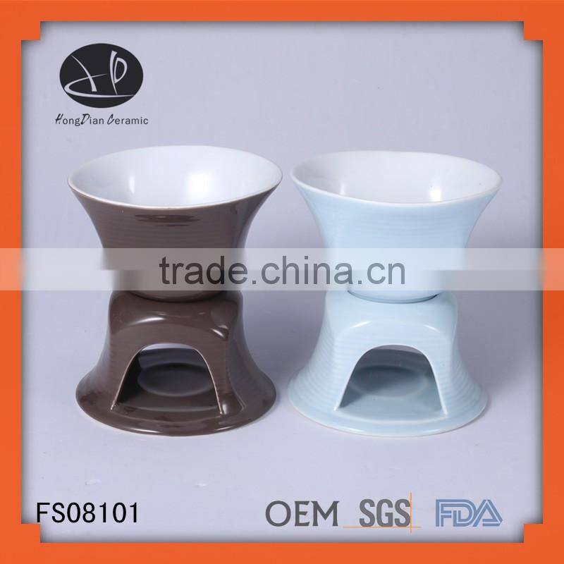 White Ceramic Chocolate Fondue With Logo and Cheese Tools Type cheese grater,ceramic fondue