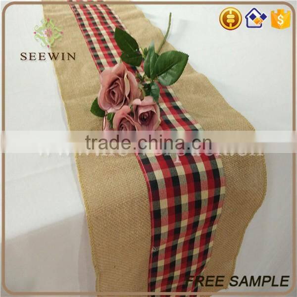 2016 high quality jute lace dining table runners