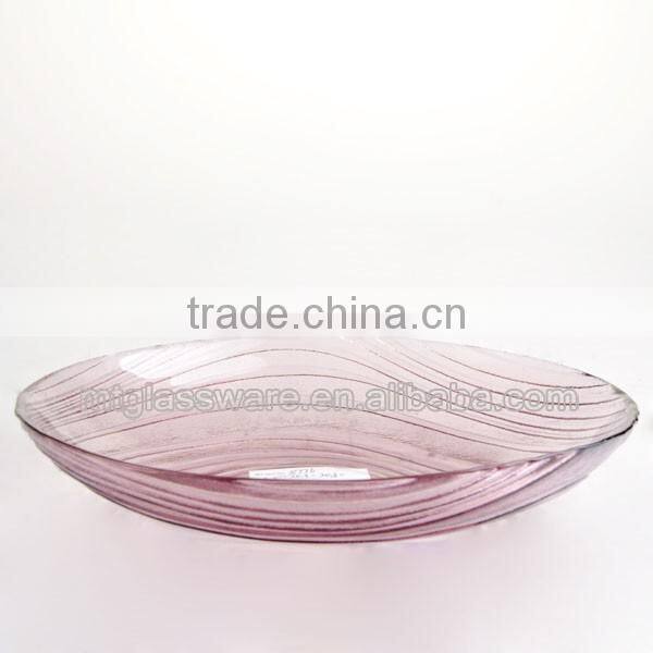 Multi Color Swung Glass Serving Plates In Party