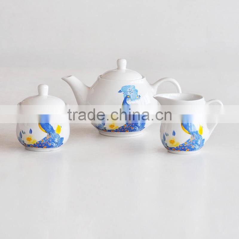 3 Piece Porcelain Christmas Tea Set