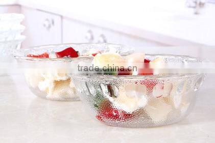 Apple Design Set 5 Engraving Large Cleat Decorative Glass Salad Bowls