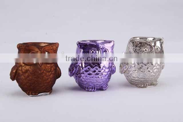 Home decor/Owl shaped glass candle holder