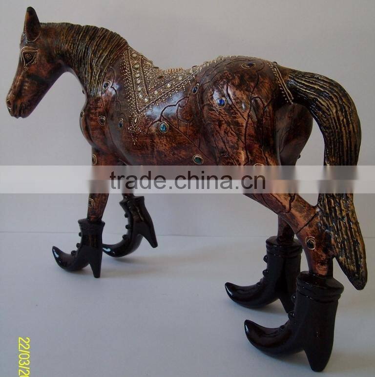 Decorative poly resin horse statue