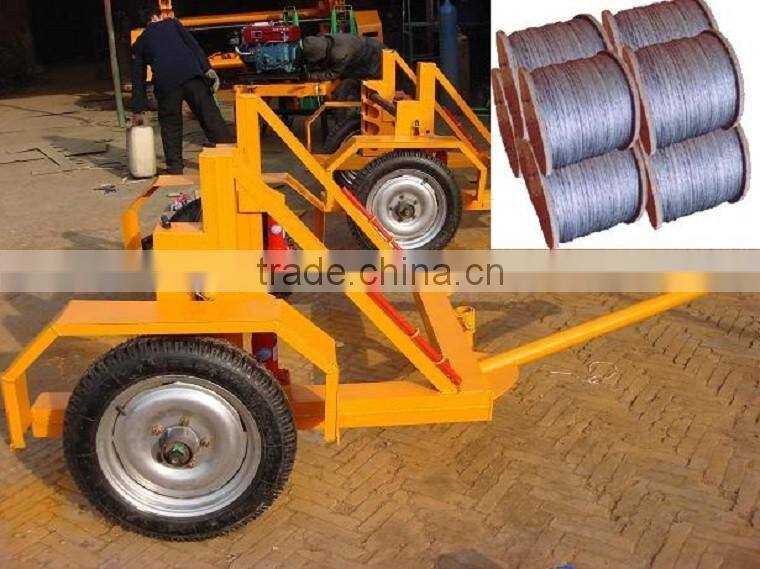 YT-1500 Hydraulic Steel wire rope reel trailer / Stranded Galvanized steel wire drum vehicle