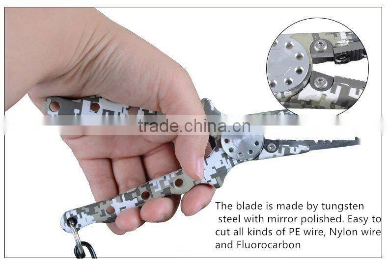QJ-FP002 7inch camouflage aluminum handle tungsten blade fishing pliers