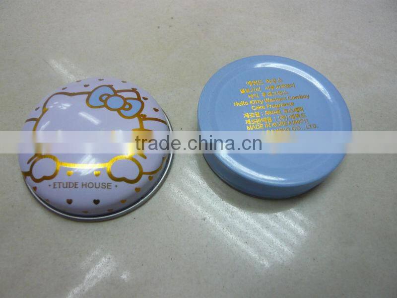 Small oval tin candle can