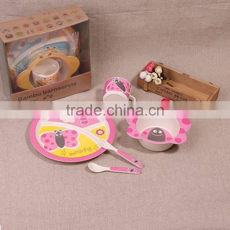 Eco-Friendly Baby Bamboo Fiber Tableware Wholesale Dinnerware Set