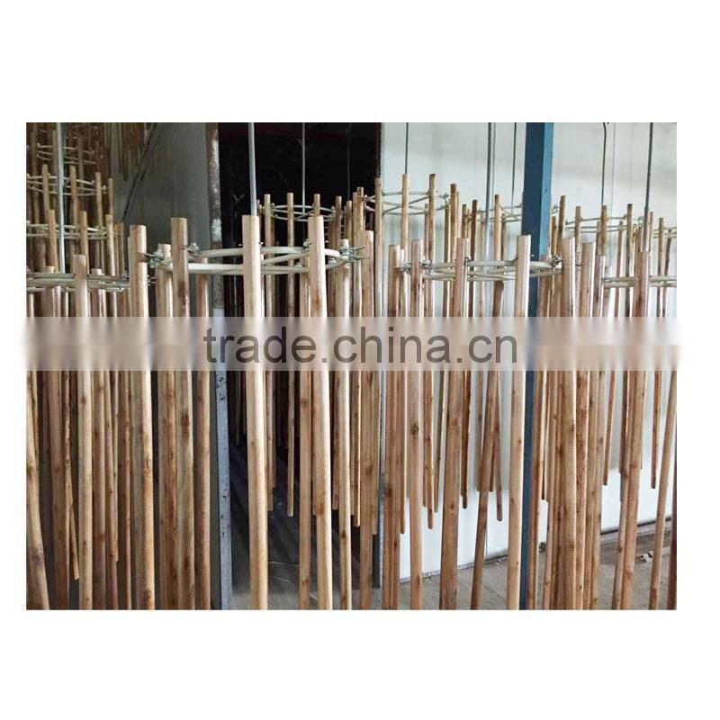 varnished wooden stick mop
