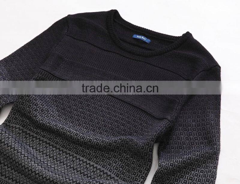 fashion wool/acrylic crew neck jacquard sweater man , cardigan sweater