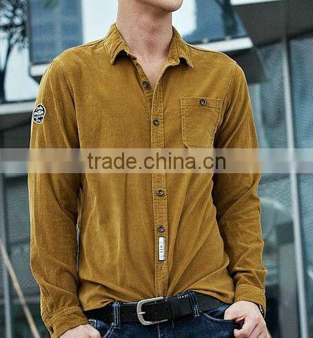 100% cotton men's corduroy shirts men casual warm shirt