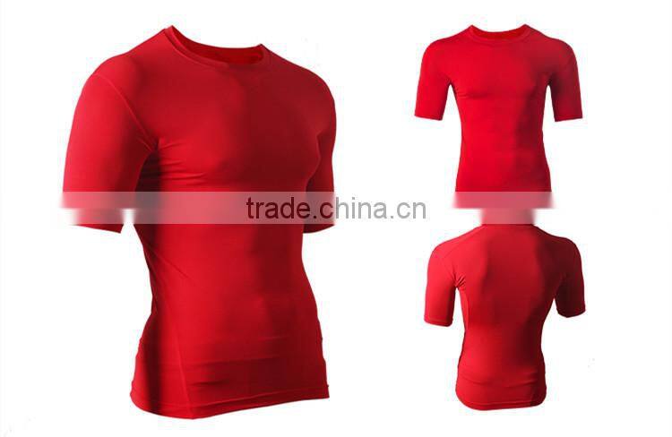 Made In China OEM sportswear compression streched exercise fitness tshirt men