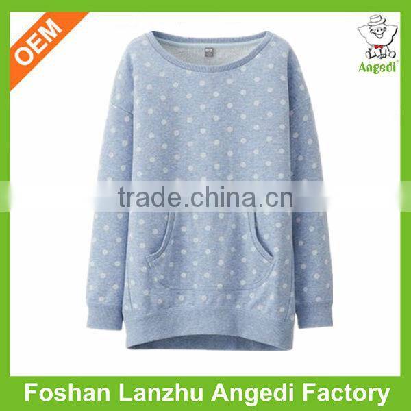 European boutique clothing girls autumn pull over fleece sweatshirt with polka dot design